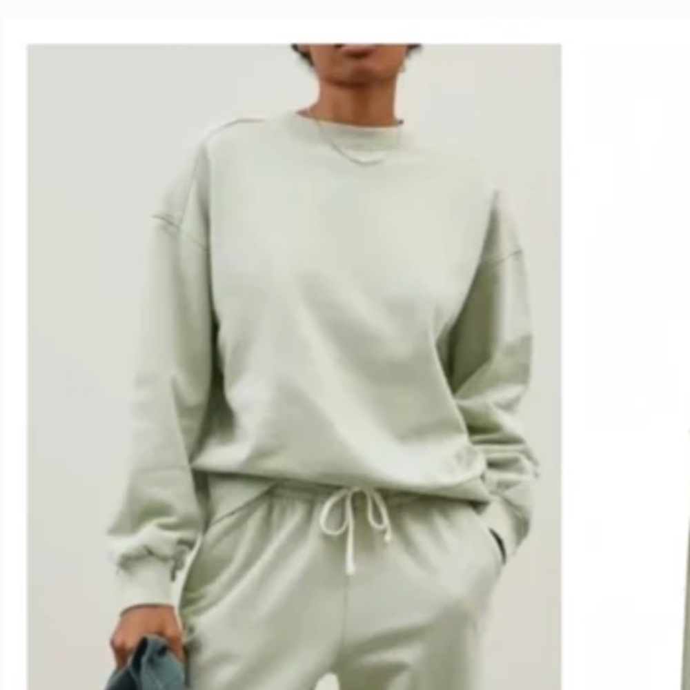 Everlane “The Track Oversized Crew” 100% Organic Cotton Light Green Size S